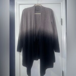 Barefoot Dreams Ombre Open-Front Cardigan - Tan to Black